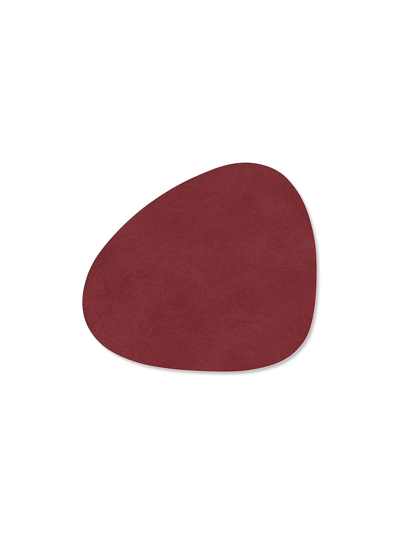 LIND DNA | Leder-Untersetzer oval 11x13cm Olive Green | rot